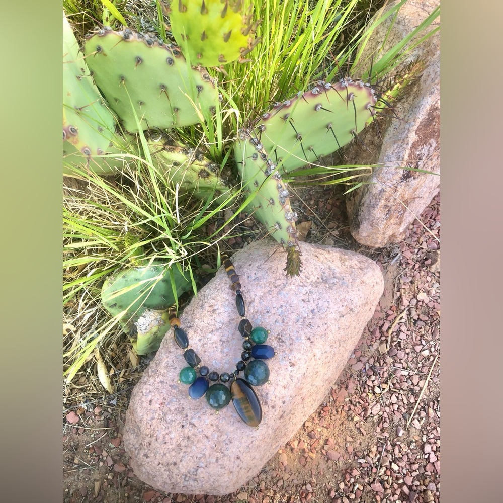 Barse Genuine Stone Bead Statement Necklace - Picture 7 of 10